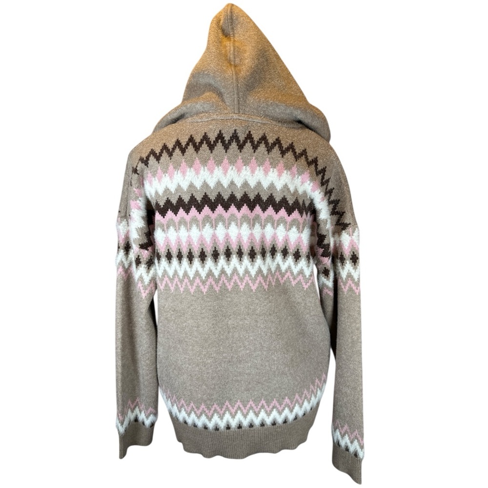 Rachel Zoe NWT Tan V-Neck Sweater with Zigzag Pattern - Picture 4 of 9